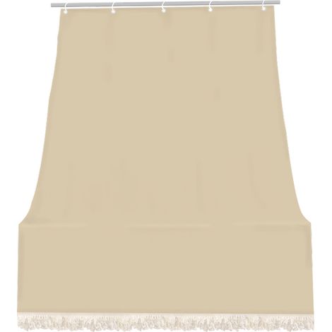 Tenda da sole tessuto resistente per balcone con anelli lavabile a caduta Beige - 140x300 cm