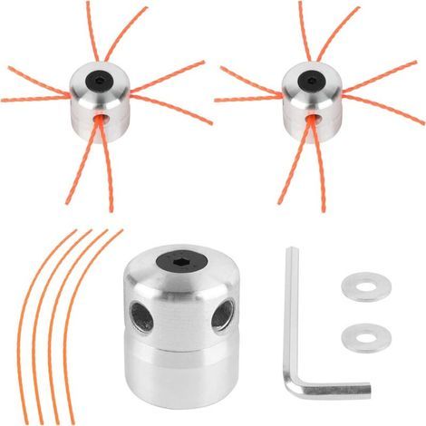 2X Universal Aluminum Brushcutter Head, Nylon Line Grass Trimmer Head M8 M10 (1/4)