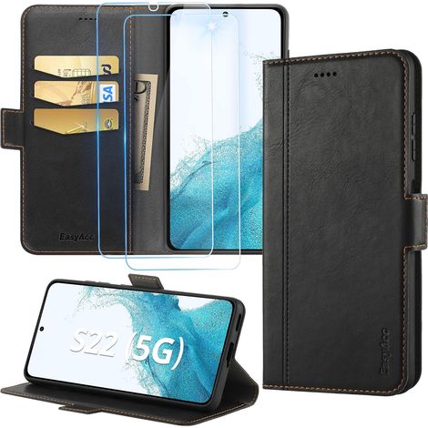 CUSTODIA PER SAMSUNG GALAXY S22 NERA CHIUSA CON APERTURA RESISTENTE E SOLIDA (1/5)