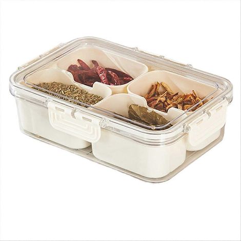 1 pot de rangement d'épices de comptoir, boîte de conservation pour condiments, organiseur d'assaisonnement (1/5)