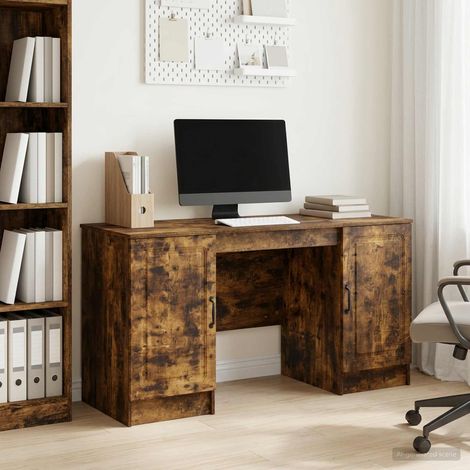vidaXL Scrivania Rovere Fumo 142,5 x 50 x 75 cm Legno ingegnerizzato (1/5)