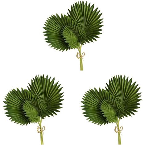 9 künstliche Palmenblätter, grüner Plastikstrauß, künstliche Pflanzen, simulierte Blätter, Blumenarrangement, Heimdekoration