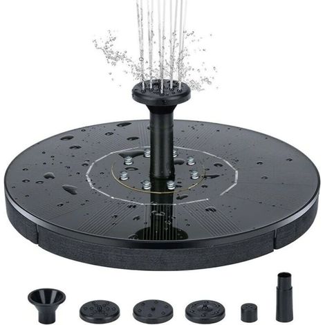 Fontaine solaire extérieure 16cm - Pompe intégrée - Pour jardin et terrasse - Décoration aquatique élégante