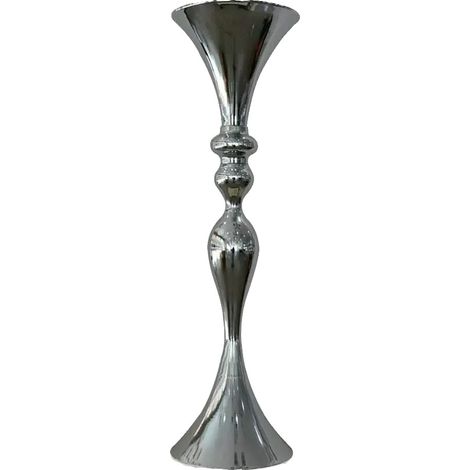 Jarrón para flores, diseño elegante, gran estabilidad, plata (1/2)