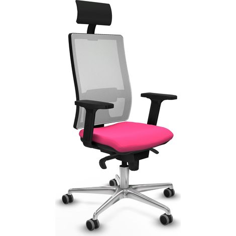 Sedia da ufficio piqueras y crespo Horna pelle sintetica rosa alluminio (1/2)