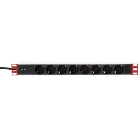 Multipresa Techly per Rack 19 8 Uscite Spina Schuko (1/2)