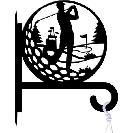 Soporte para plantas con forma de pelota de golf, gancho metálico para exteriores, adecuado para colgar plantas, macetas, faroles, etc. (1/5)