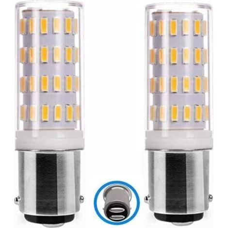 Ampoule Ba15d LED 5W 12V-24V, Baïonnette Double Contact Ampoule, 50W Équivalent Blanc Chaud 3000K, pour Eclairage des équipements basse tension, Lot de 2