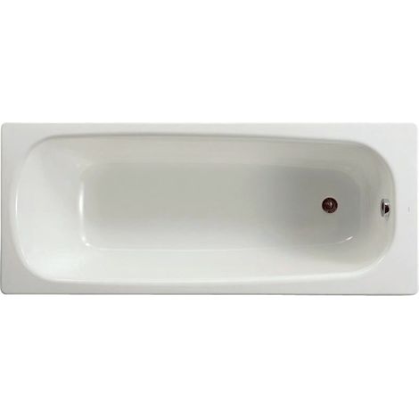Roca – Baignoire rectangulaire 160x70cm en acier émaillé – 1 trou pour robinetterie – Pieds métal à visser – Capacité 180L