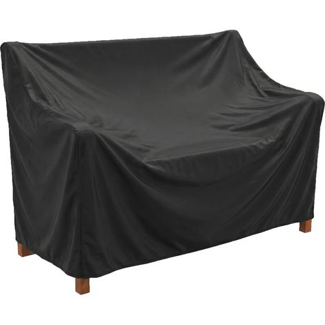 Beyamis Hellbraune 2-Sitzer-Gartenbank aus Holz mit wasserdichter Abdeckung, ergonomischer Rückenlehne, 125 x 62 x 90 cm, Gartenbank