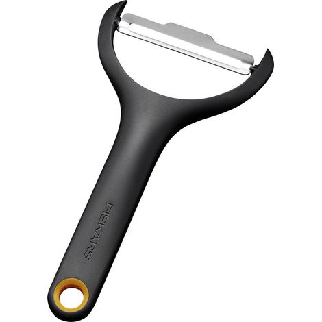 Fiskars 1079908 FF Éplucheur de légumes, lame pivotante, poignée ergonomique (1/3)
