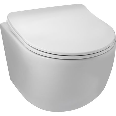 Balneo WC suspendu, sans bride bau, abattant softclose, Ceramique, blanc, LUNA (1/5)