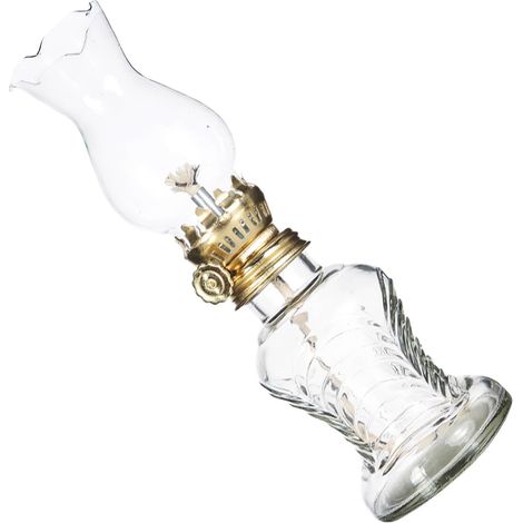 Lampe à Pétrole Décorative Rétro en Verre Transparent, Lampe à Huile Vintage Facile à Utiliser et Installer pour Éclairage Intérieur et d'urgence (1/5)