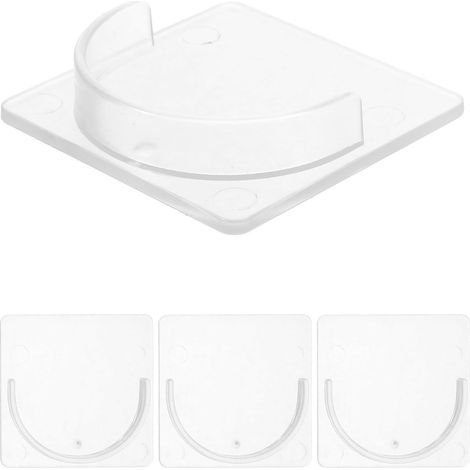 NOLITOY Lot de 4 supports adhésifs pour tringle à rideau de douche, fixation murale fiable en plastique (1/5)