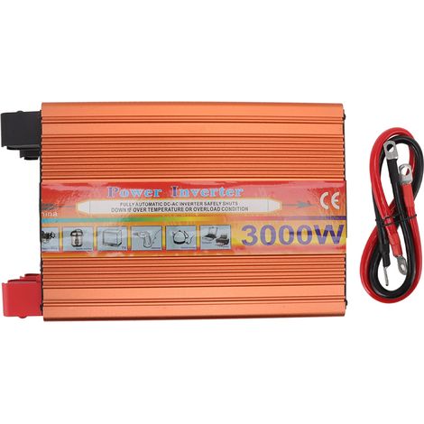 Convertisseur UPS Portable 3000W DC 12V à AC 220V en Alliage d'Aluminium Onduleur Solaire pour Voiture Maison (1/5)