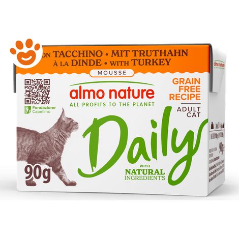 Almo Nature Cat Daily Grain Free Tetra Recart Mousse con Tacchino - Confezione 90 Gr -