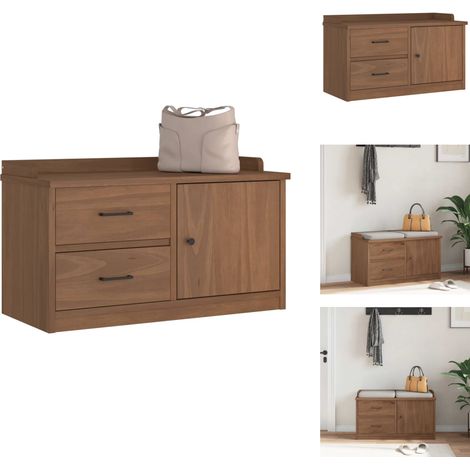Banc de couloir SANDNES 87x40x50 cm bois de pin massif - Banc De Couloir - Bancs De Couloir - Banc - Banc De Couloir (1/5)