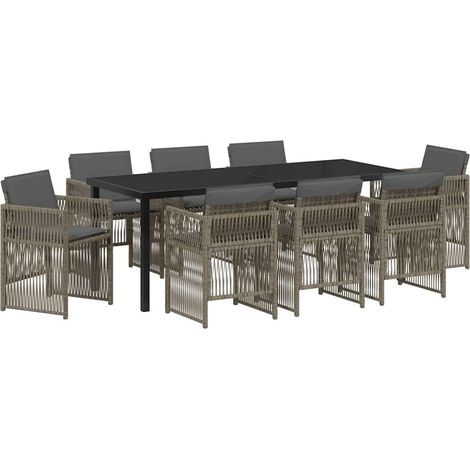 Maison Exclusive - Set da Pranzo per Giardino 9 pcs Grigio