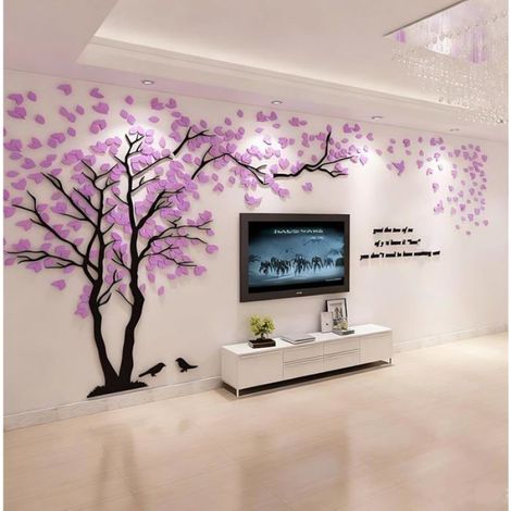 Sticker Murale Arbre - PVC 3D Autoadhésif - Décoration Intérieure Salon Chambre Bureau - Format M 250x130 cm (1/5)