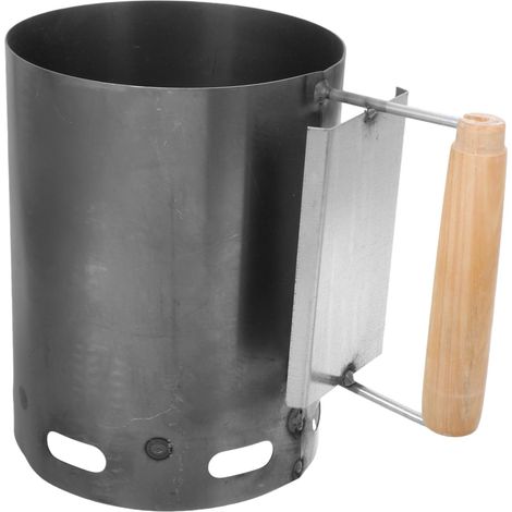 Arrancador De Chimenea De Carbón Con Mango Para Parrilla Y Chimenea Al Aire Encendido Rápido Diseño Portátil Cubo Para De Carbón (1/4)