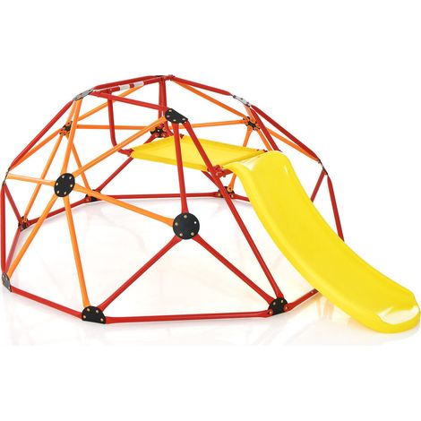 Facile à monter Dôme d'escalade enfant avec toboggan et plateforme Structure de jeux extérieure en acier pour jardin (1/5)