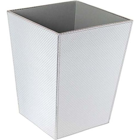 Poubelle salle de bain Ecopelle en cuir synthéthique L23 x l23 x h30 cm - couleur blanc - Koh-I-Noor