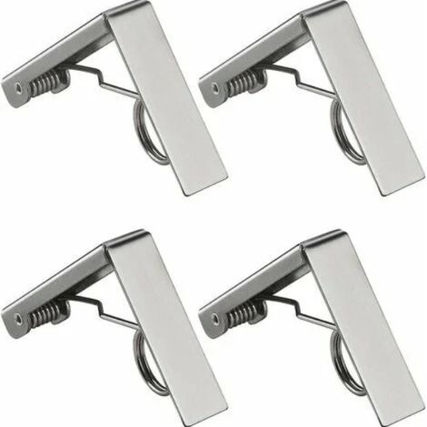Pinces À Nappe - En Acier Inoxydable - Pour Table Intérieure Extérieure - Épaisseur Max 6 cm - Lot De 4 (1/5)