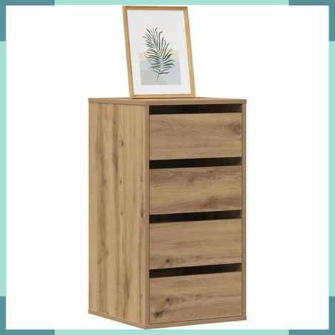 852869 Commode d'angle chêne artisanal 40x41x76 cm bois d'ingénierie (1/5)