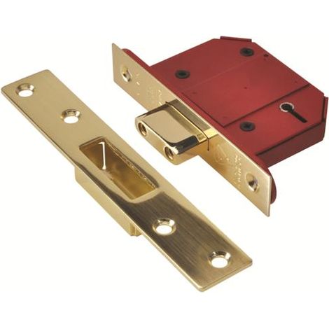 Union StrongBOLT 2100S BS 5-Lever Mortice Deadlock with 68mm (2.5 inch) Satin Brass Box, Model UNNJ2100SP25 (1/4)