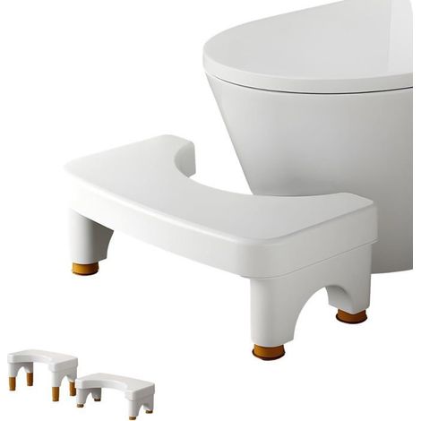 Tabouret de toilette réglable 15-21 cm 4 hauteurs, coussin antidérapant, confortable pour enfants et adultes, repose-pieds ergonomique (1/5)