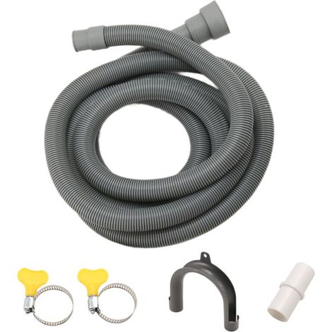 Kit Extension Tuyau Vidange Universel Lave Linge 10 Pièces avec Connecteur Support et Colliers de Serrage