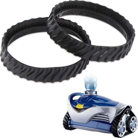 2 chenilles adaptables pour Zodiac MX6 MX8 MX9, pneus de Robot Nettoyeur Piscine Baracuda R0526100 (1/4)