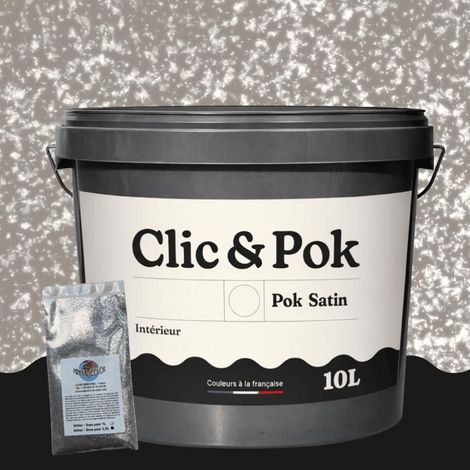Peinture Effet Pailleté pour Murs & Plafonds - POK PAILLETTE - 10L - Taupe Chocolatée (1/4)