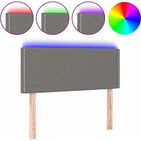 Maison Exclusive - LED Kopfteil Dunkelgrau 100x5x78/88 cm Stoff (1/5)