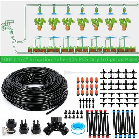 Kit di irrigazione a goccia Sistema di controllo dell'irrigazione multifunzionale Sistema di irrigazione automatico Sistema di irrigazione per piante da giardino 30 m