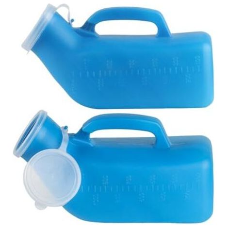 Portable Urinoir Homme, 1200ml Urinal Homme, Urinoirs pour Hommes, Bouteille Urine avec Couvercle Plastique Réutilisable pour Voyages, Camping, Déplacement (1/5)