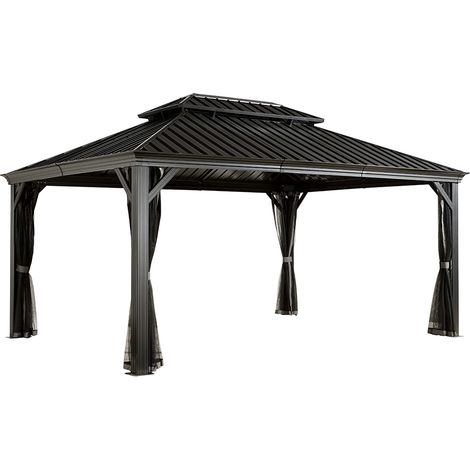 Sojag Aluminium Pavillon Messina 1216 incl. moustiquaire Anthracite 363x483x307 cm