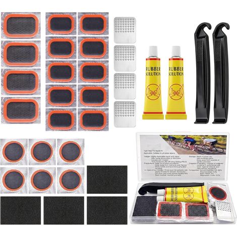 32 Pièces Kit Crevaison Velo,Rustine Velo,Kit Reparation Pneu Velo (1/5)