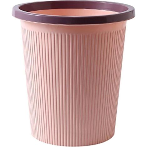 Poubelle en plastique, poubelle ronde pour chambre, pour la maison et le bureau, grande taille, rose