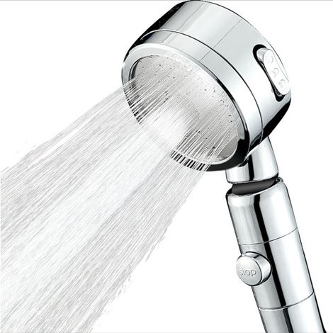Hochdruck-Duschkopf mit 3 Einstellungen. Kraftvoller Wasserstrahl, auch bei geringem Wasserdurchfluss. – AquaForge (1/2)