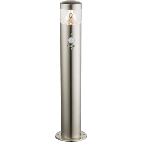 LED Außenleuchte mit Bewegungsmelder, Wegeleuchte Pollerleuchte Edelstahl 50cm