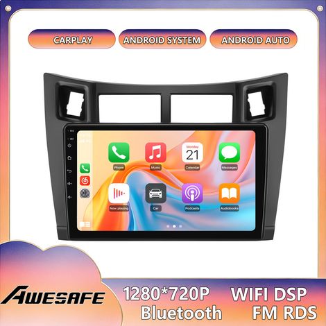 AWESAFE Autoradio Android 13 für Toyota Yaris XP90 (2005-2012) 4GB+64GB mit 9'' Touchscreen CarPlay Android Auto GPS Bluetooth