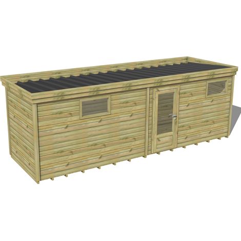 ABRI DE JARDIN bois traité 27mm, 7,3x2,1m, 16m2, Plancher (1/3)