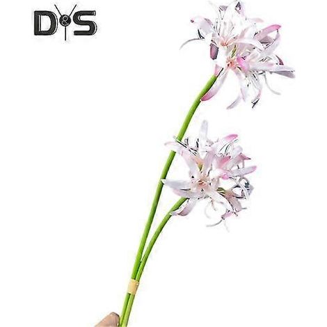 Lot de 2 lys araignées rouges artificiels, fleurs réalistes en soie, fausses branches pour centre de table, décoration florale pour mariage, maison ou bureau.rose clair (1/5)