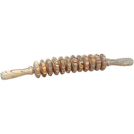 Massagerolle aus Holz mit 11 Rollen für Rücken, Taille, Beine und Bauch – Körpermassagegerät für die Oberschenkel, manuelles Therapiegerät, 40 cm (1/4)