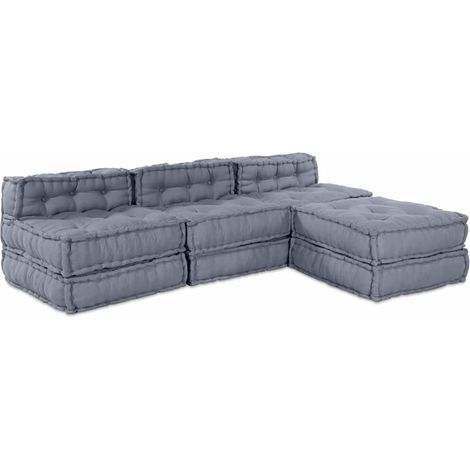 Modulare Sofagarnitur 4 pcs Grau Stoff