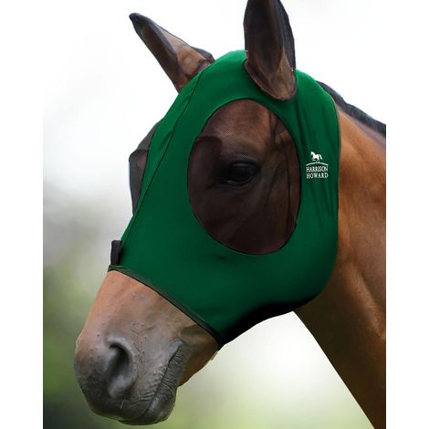 Masque anti-mouches extensible, grand espace pour les yeux, protection UV, doux pour la peau et respirant, vert foncé, taille XL (1/5)