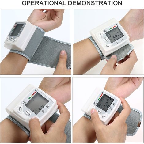 Moniteur de pression artérielle à écran LCD, pouls au poignet, pulsomètre numérique automatique, outil de Diagnostic familial (1/5)