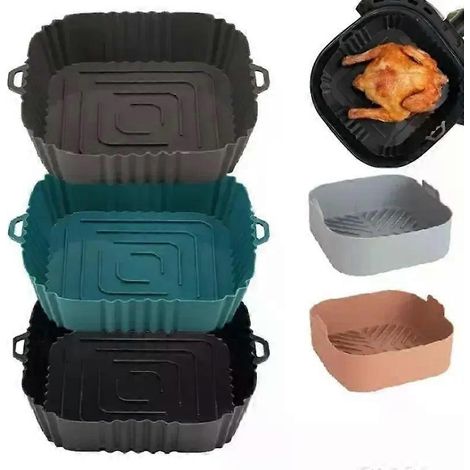 1 Stück Silikon-Backblech für Heißluftfritteuse, geeignet für gebratenes Hähnchen und Pizza, ölfreie Silikonform, Zubehör für Heißluftfritteusen (1/4)