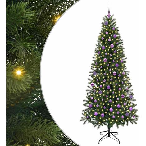 Sapin de Noël,Arbre de Noël artificiel avec 300 LED Vert 210 cm PE et PVC CFW59545 (1/5)